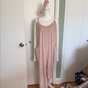 Sincerely Jules Blush Jumpsuit with Headband